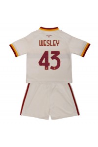 AS Roma Wesley Franca #43 Babyklær Borte Fotballdrakt til barn 2026-27 Korte ermer (+ Korte bukser)